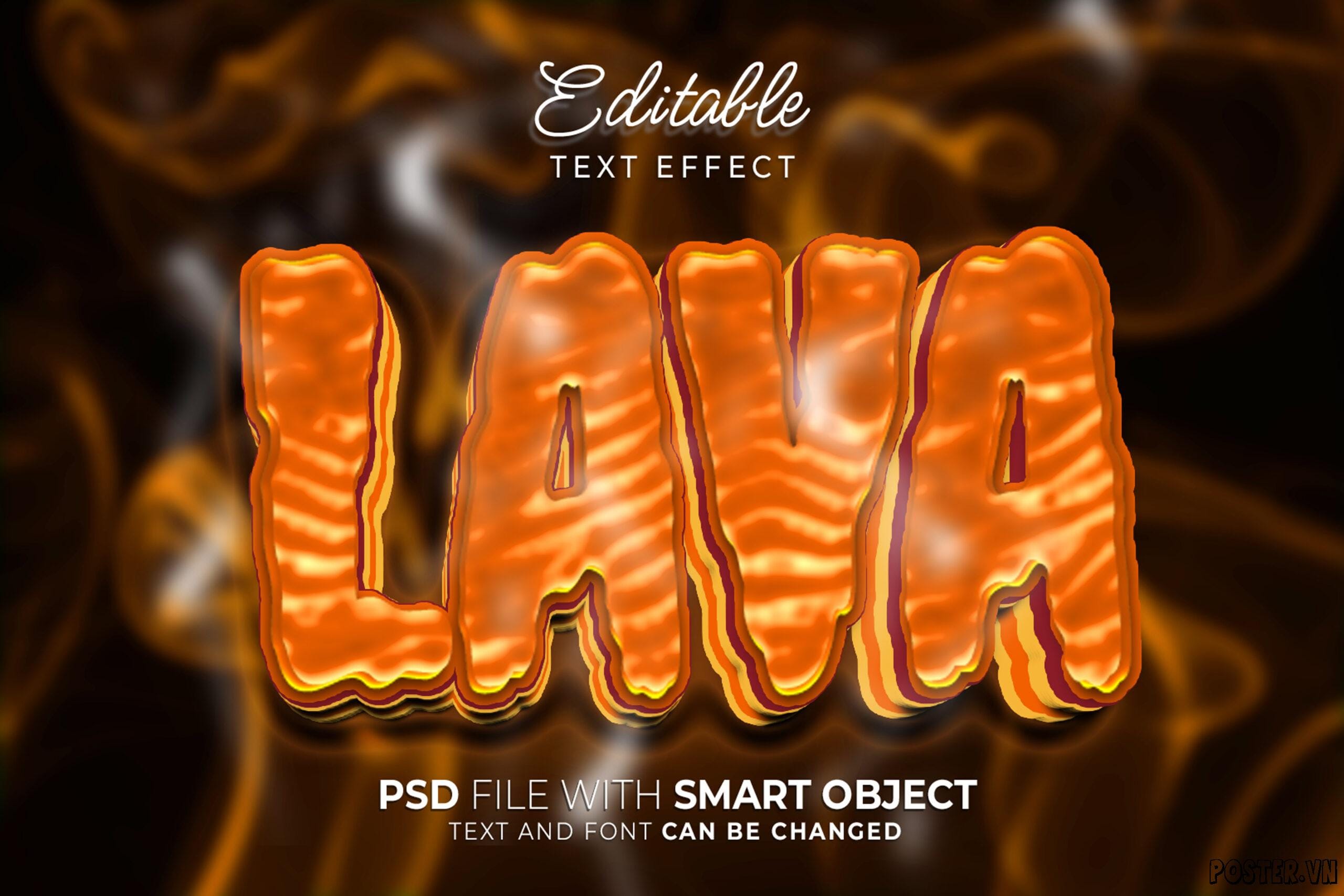 Lava text effect editable style design