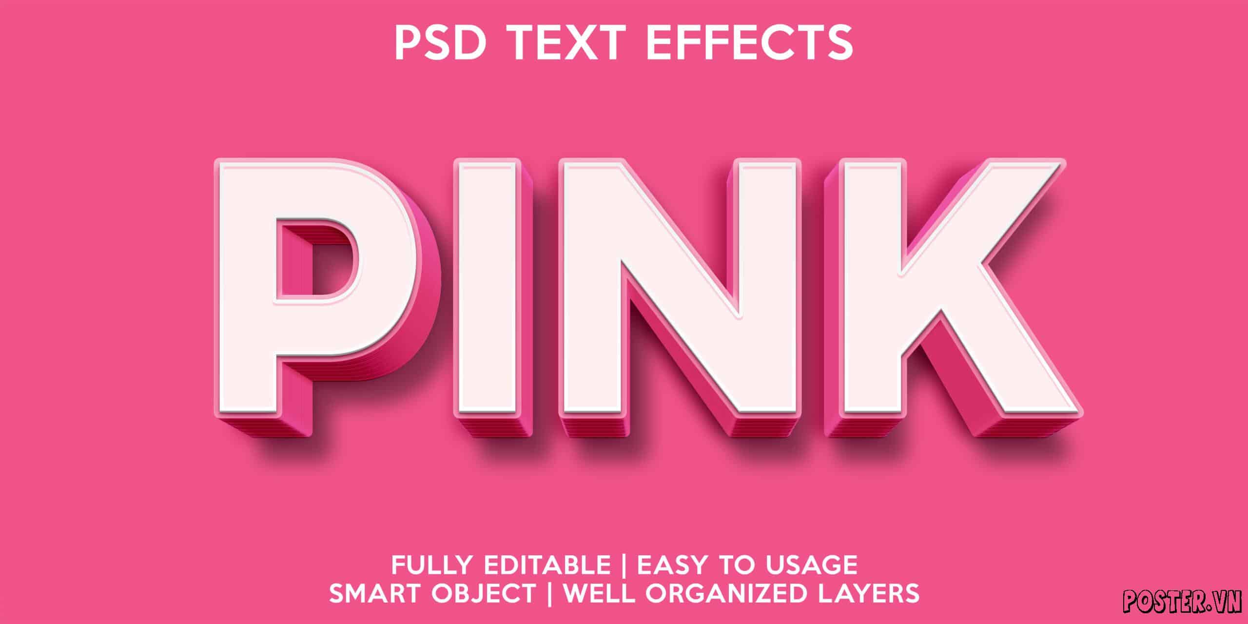 pink text effect