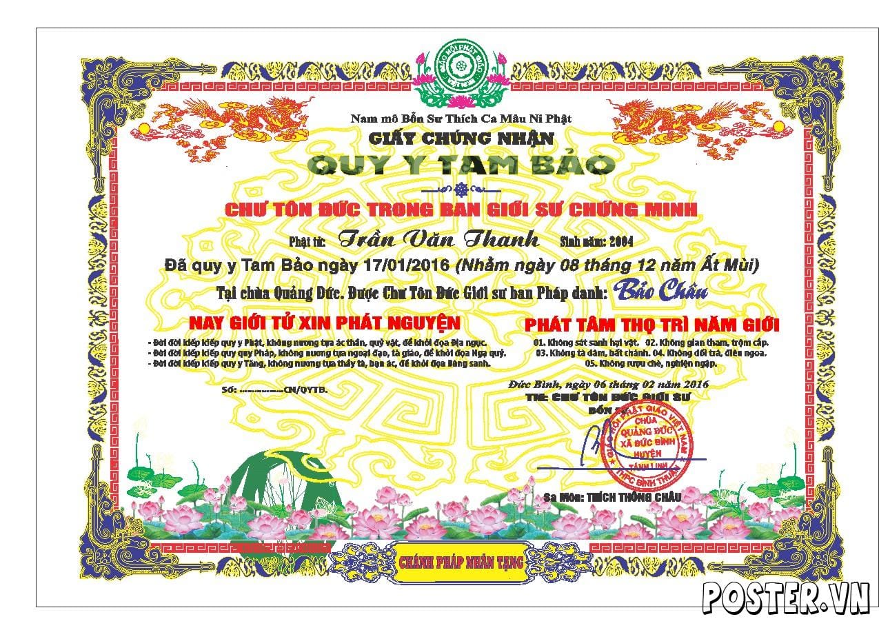 giay chung nhan quy y tam bao