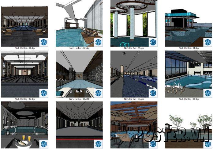 12+ Hồ bơi SketchUp