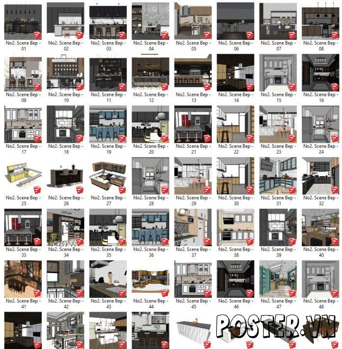 135+ Scene Bếp SketchUp