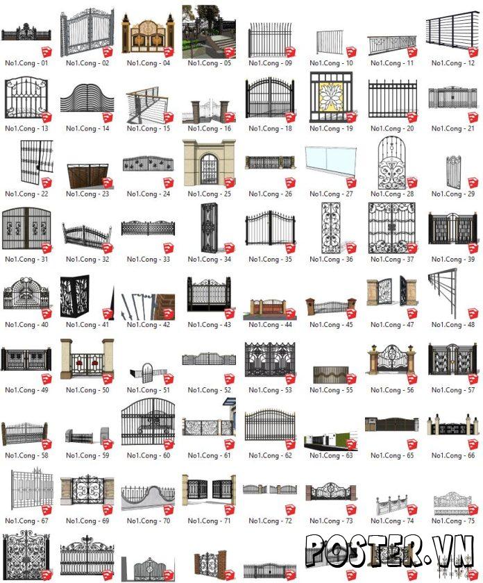 138+ Cổng ngoại thất SketchUp