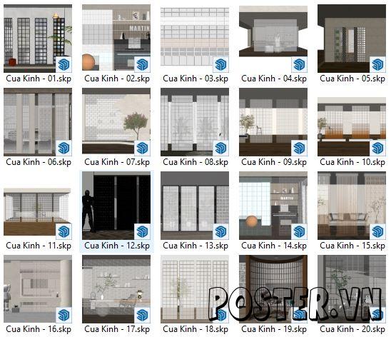20+ Cửa kính SketchUp