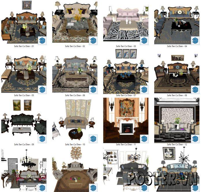 26+ Sofa Tân cổ điển SketchUp