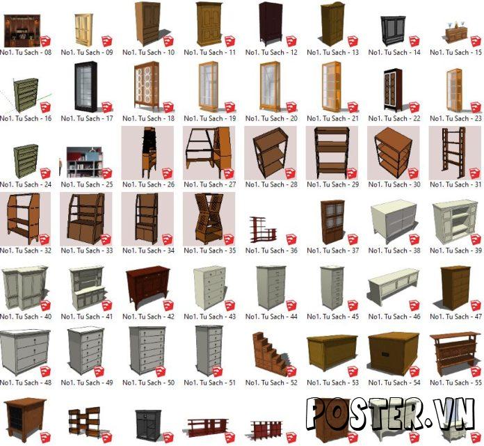 263+ Tủ sách SketchUp