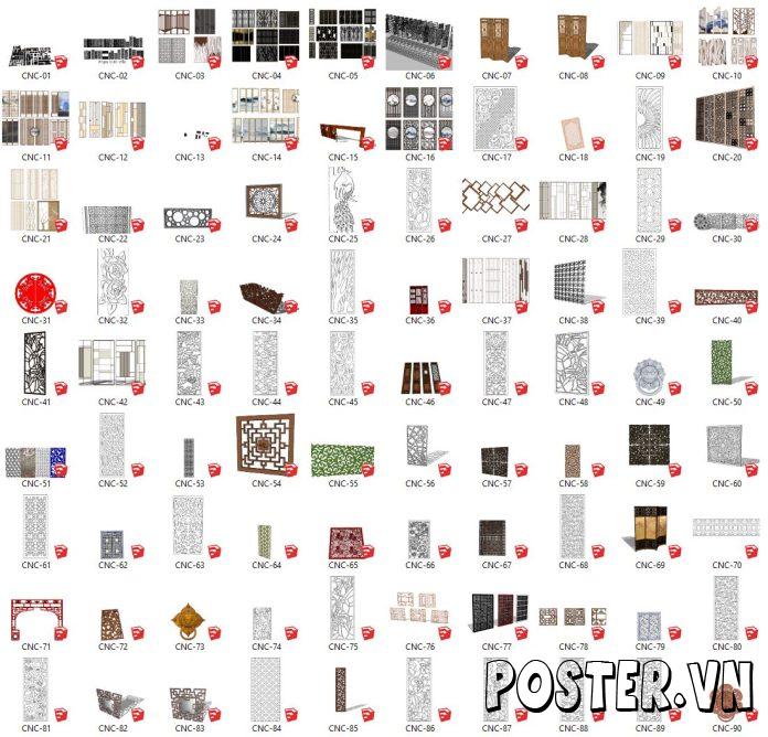 400+ Vách ngăn CNC SketchUp