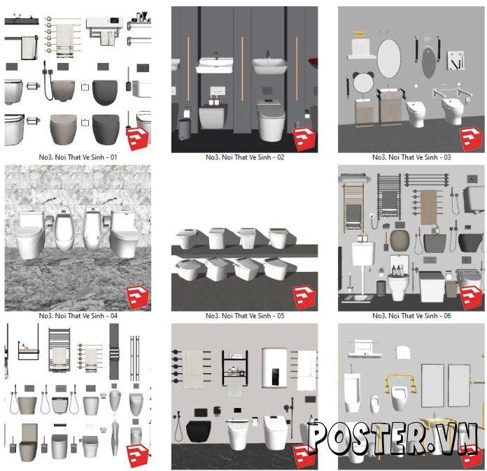 45+ Nội thất vệ sinh tổng hợp SketchUp