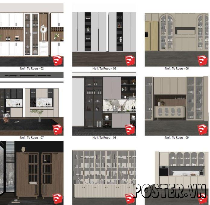 82+ Tủ rượu SketchUp