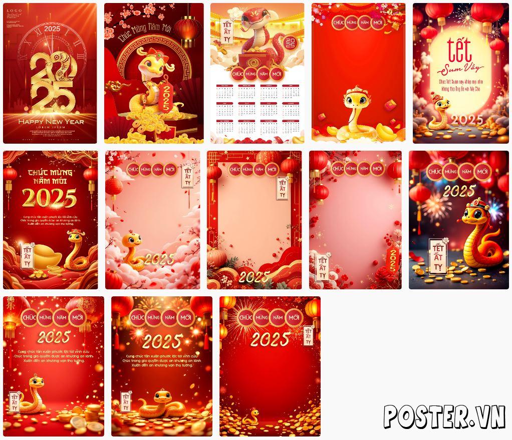 13+ Background thiết kế poster Tết 2025