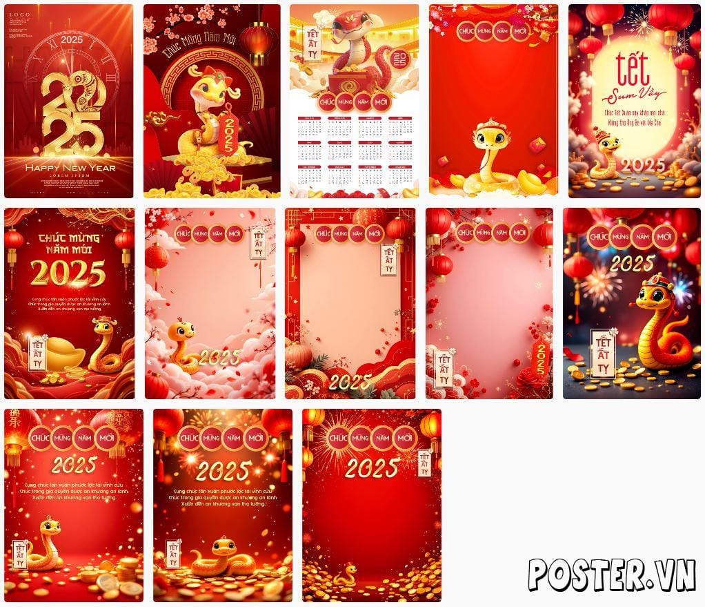 13+ Background thiết kế poster Tết 2025