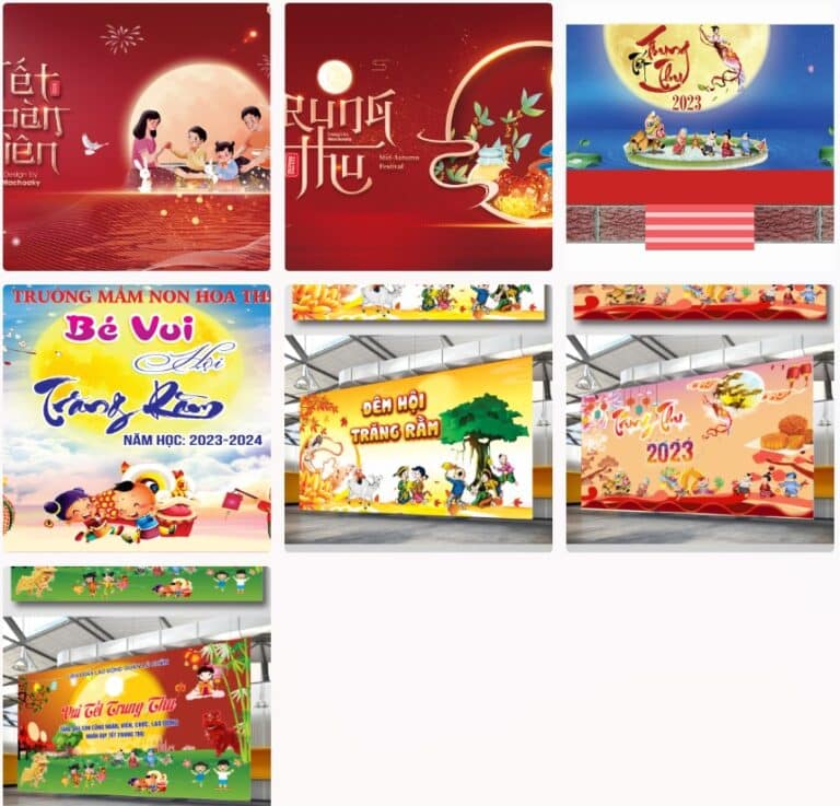 10+ Backdrop trung thu
