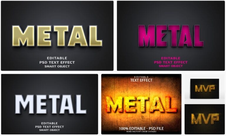 7+ Hiệu ứng chữ kim loại
