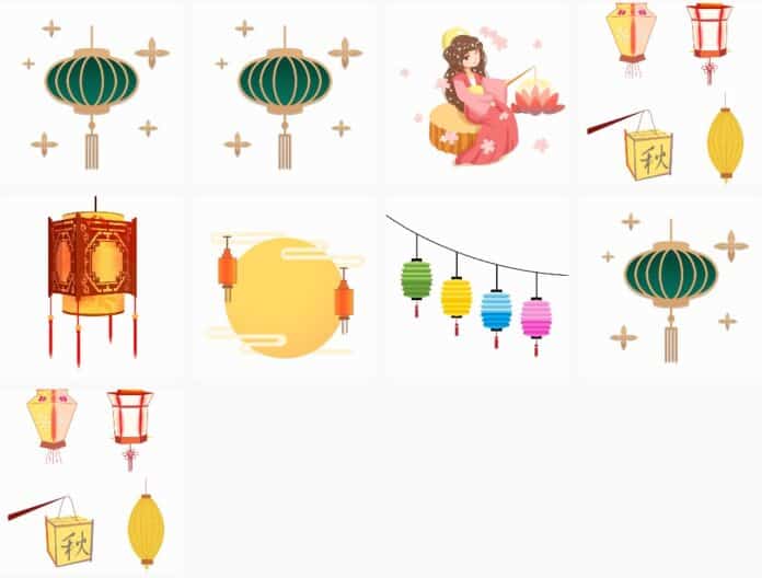 Lồng đèn trung thu vector