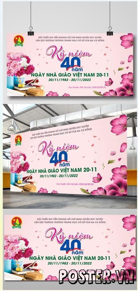 Backdrop 20-11: 12+ Mẫu Mới Nhất, Chuyên Nghiệp Tri Ân Nhà Giáo 2025 3 Backdrop 20-11