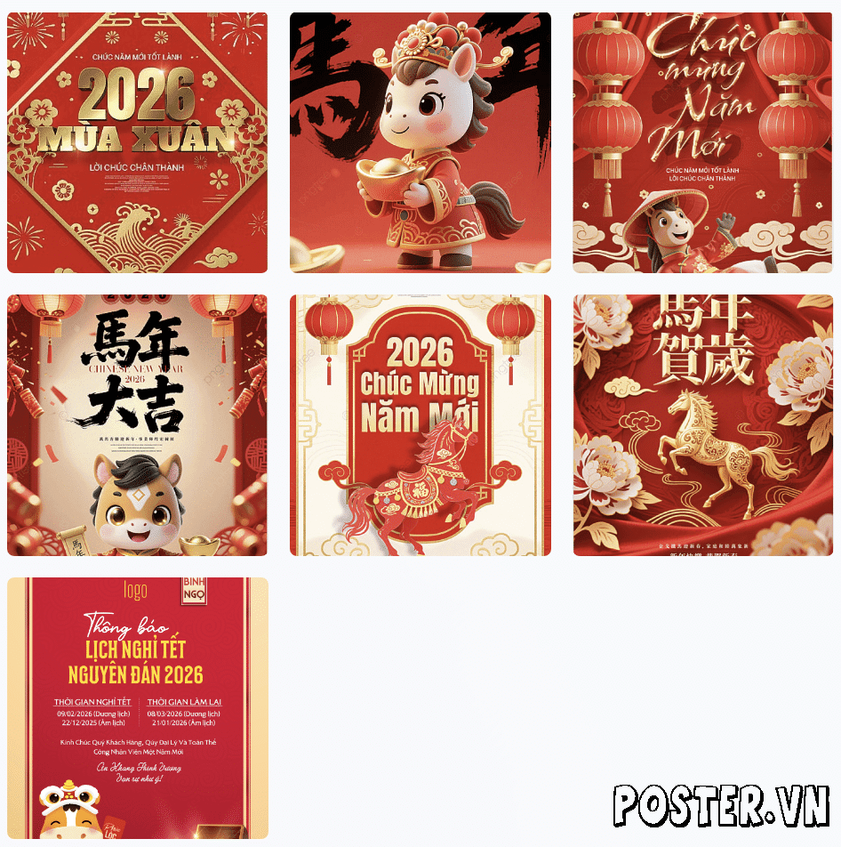 7+ Mẫu Poster Tết 2026: Thiết Kế Sang Trọng, Ấn Tượng