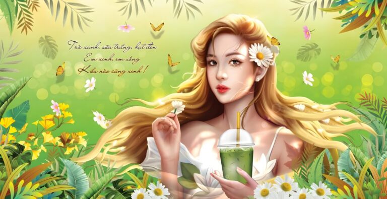 Ảnh Concept Cô Gái Xanh Mát