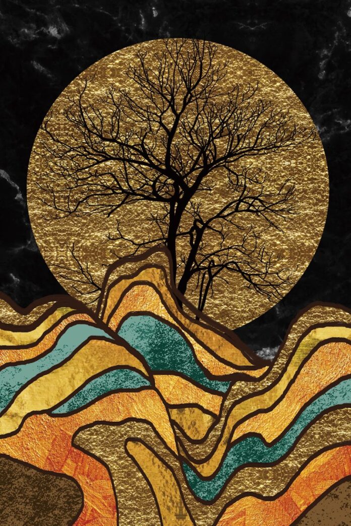 Ảnh phong cảnh trừu tượng cây mặt trời