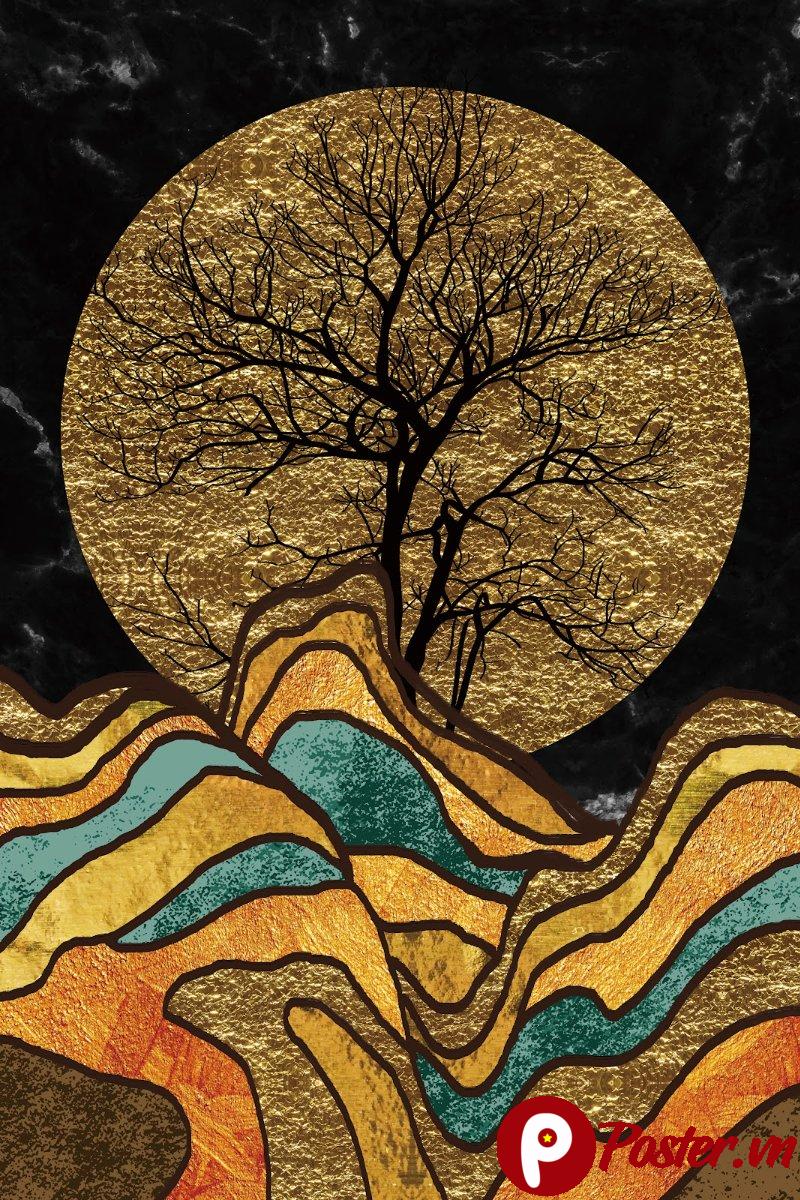 Ảnh phong cảnh trừu tượng cây mặt trời