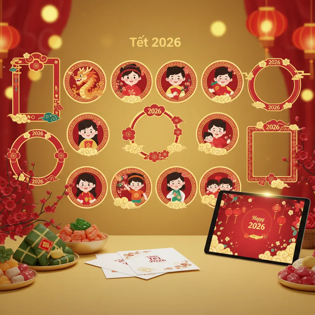 Bộ sưu tập avatar Tết 2026 đẹp nhất tại Poster.vn với các biểu tượng hoa mai, hoa đào, linh vật Bính Ngọ và những lời chúc ý nghĩa, mang lại may mắn và tài lộc.