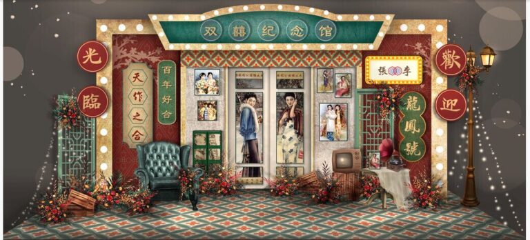 Backdrop cưới phong cách retro