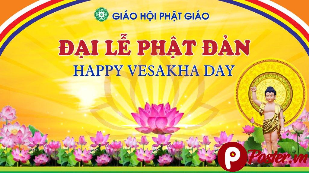 Backdrop Đại Lễ Phật Đản Vector AI