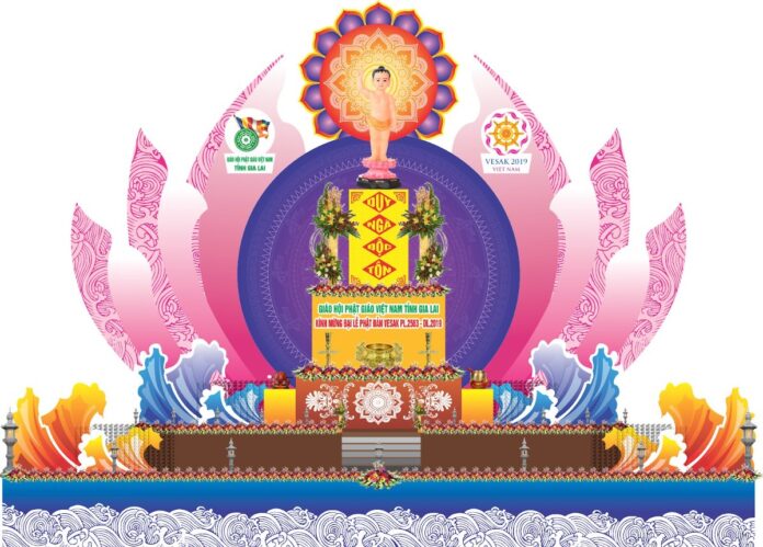 Backdrop Lễ Phật Đản trang trọng