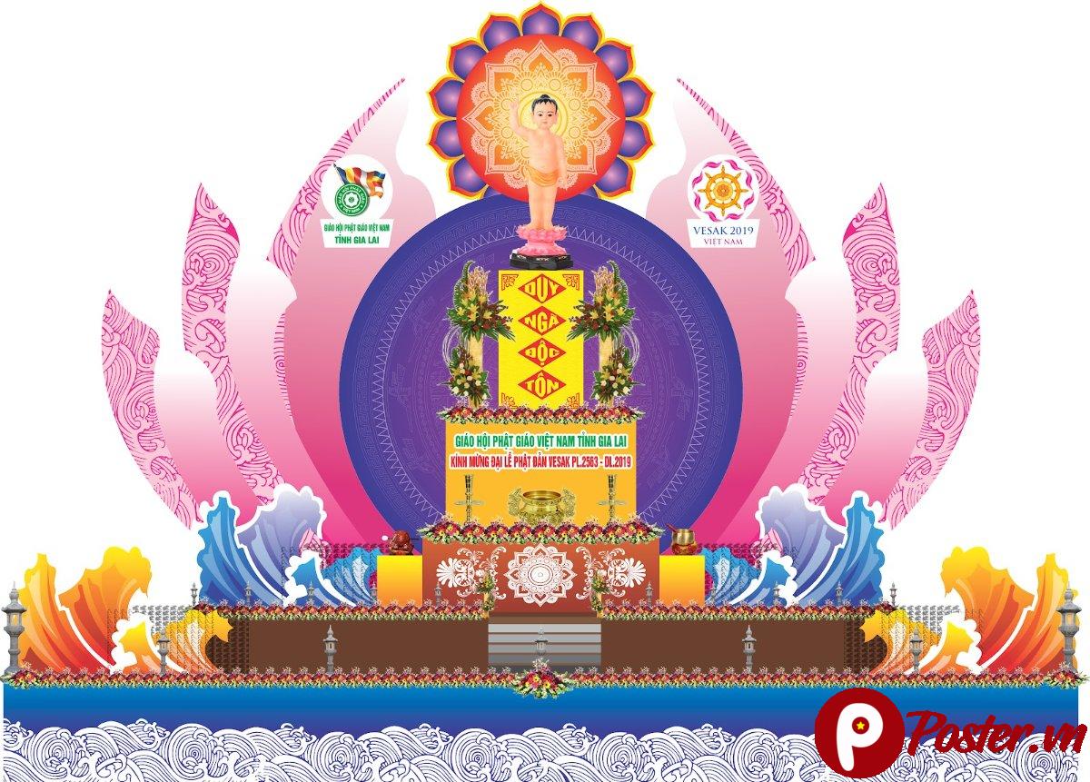 Backdrop Lễ Phật Đản trang trọng