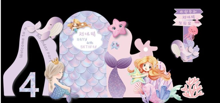 Backdrop sinh nhật nàng tiên cá