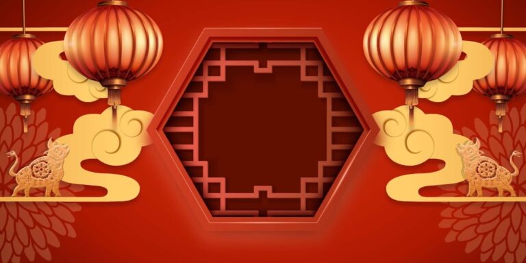 Backdrop Tết 2025 Đỏ May Mắn