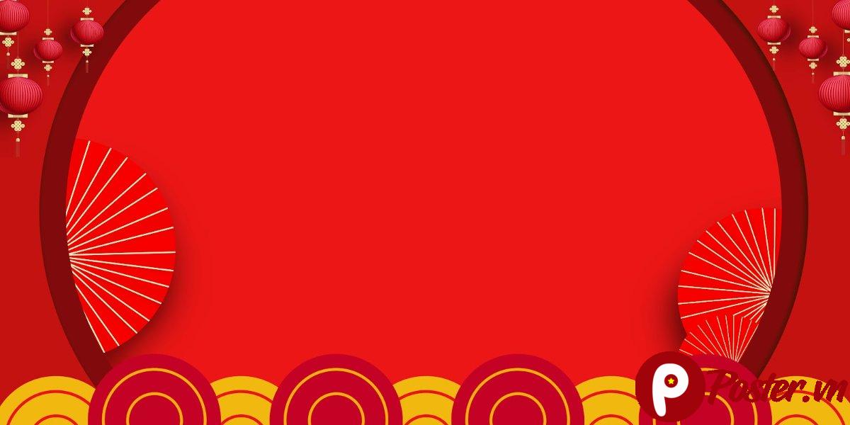 Backdrop Tết 2025 Đỏ May Mắn