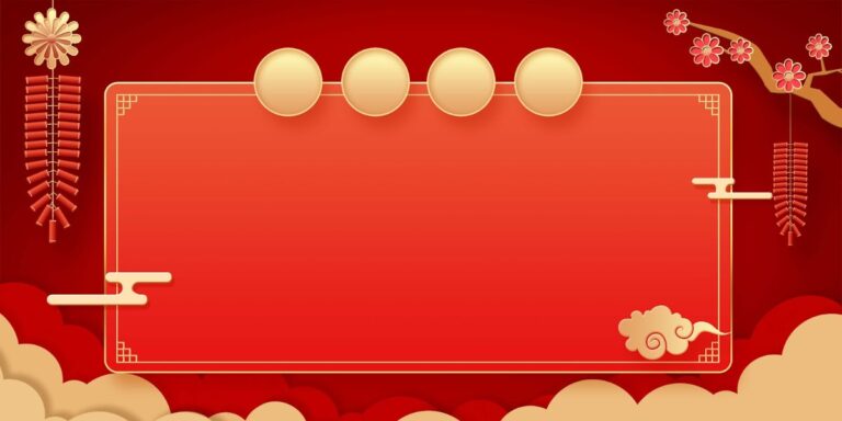 Backdrop Tết 2025 Đỏ May Mắn