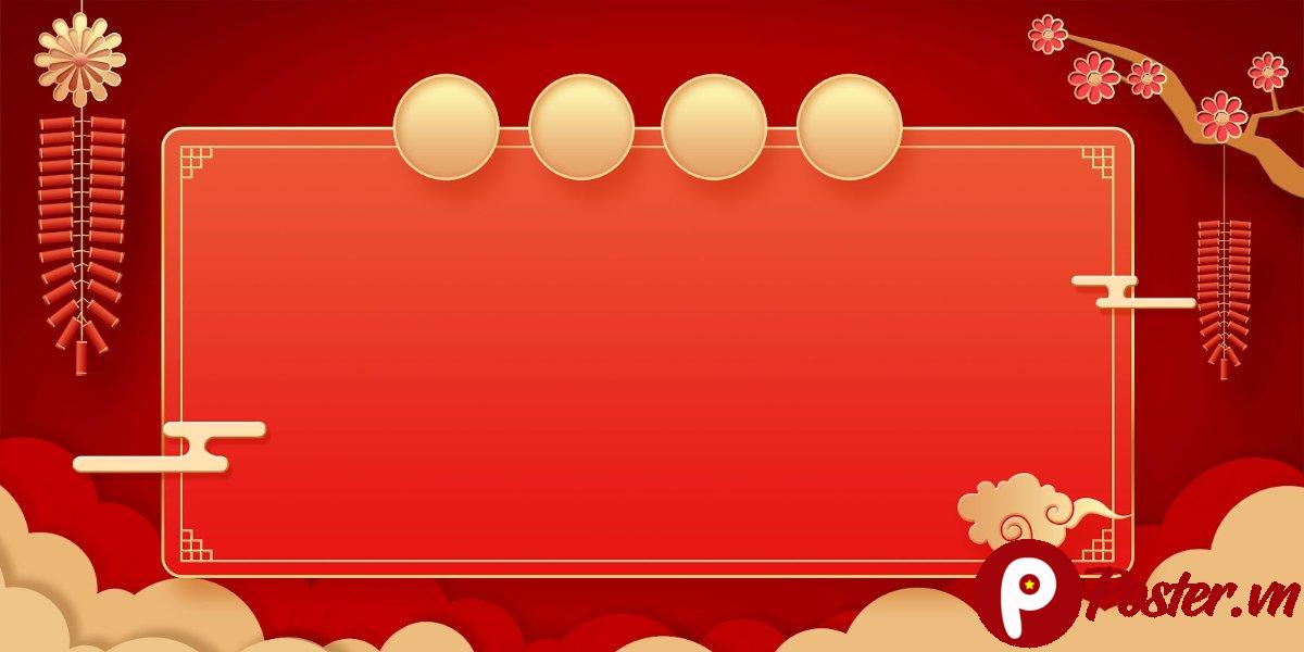 Backdrop Tết 2025 Đỏ May Mắn