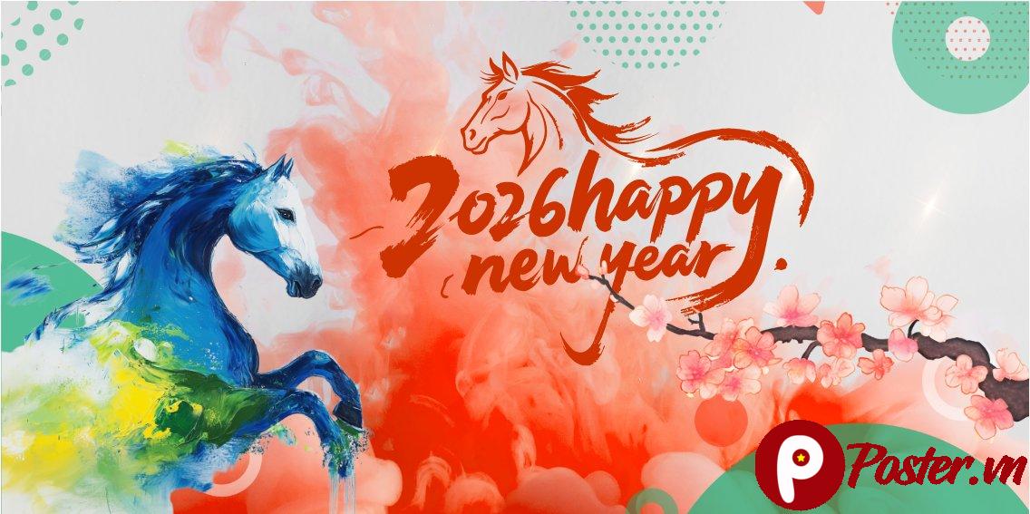 Backdrop Tết 2026 ngựa