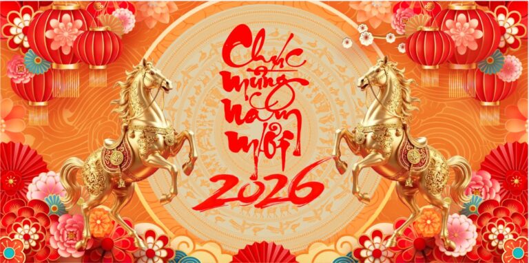 Backdrop Tết 2026 Ngựa Vàng