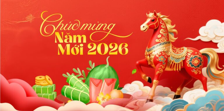 Backdrop Tết 2026 Đinh Tỵ Vector
