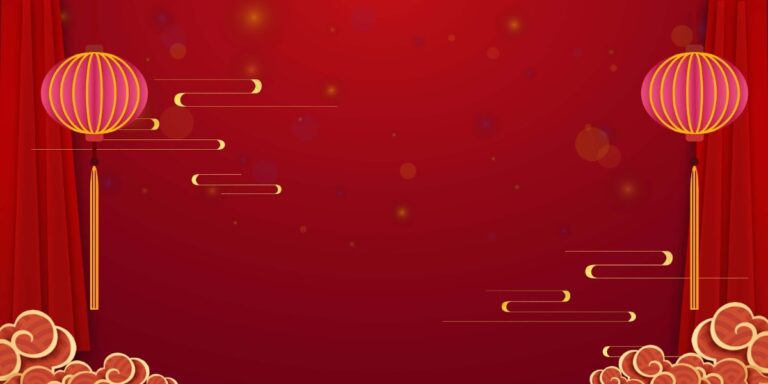 Backdrop Tết Đỏ Đèn Lồng