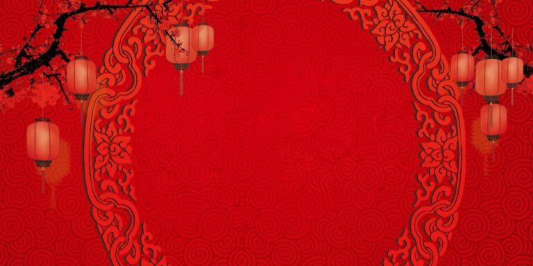 Backdrop Tết đỏ đèn lồng