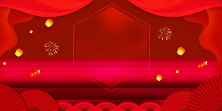 Backdrop Tết Đỏ Hiện Đại Vector