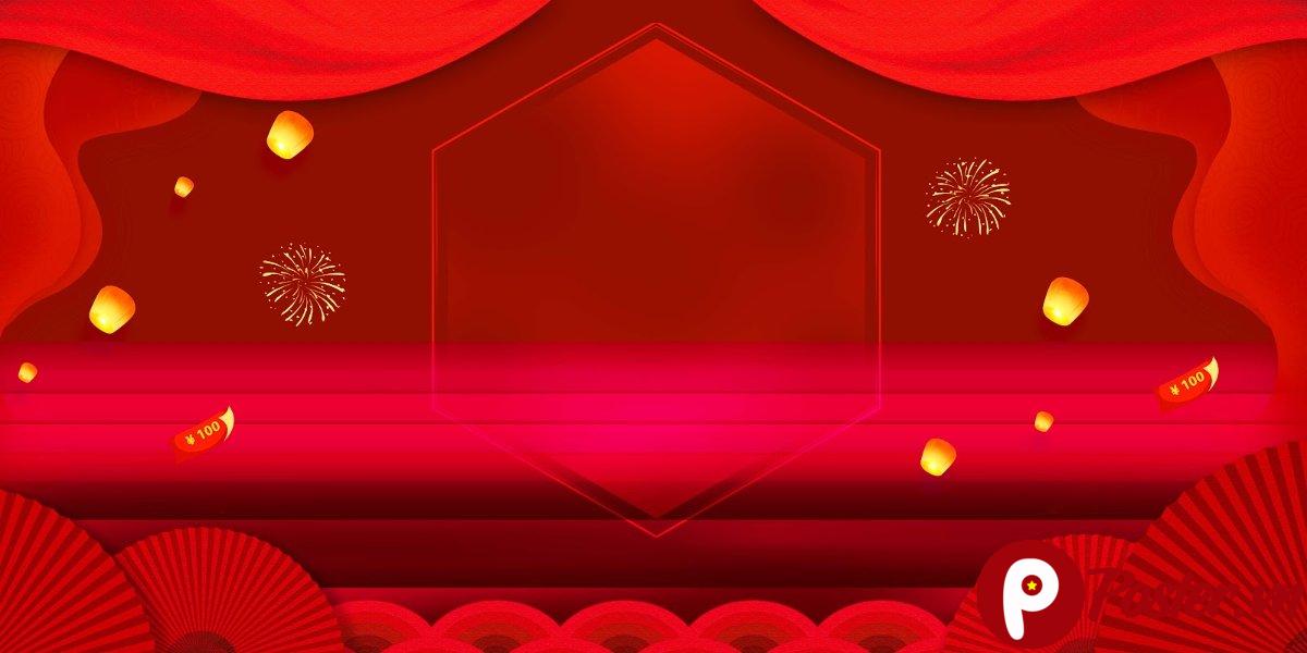 Backdrop Tết Đỏ Hiện Đại Vector