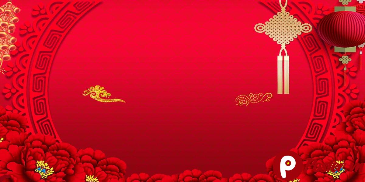 Backdrop Tết Đỏ May Mắn