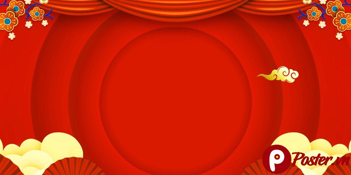 Backdrop Tết đỏ may mắn