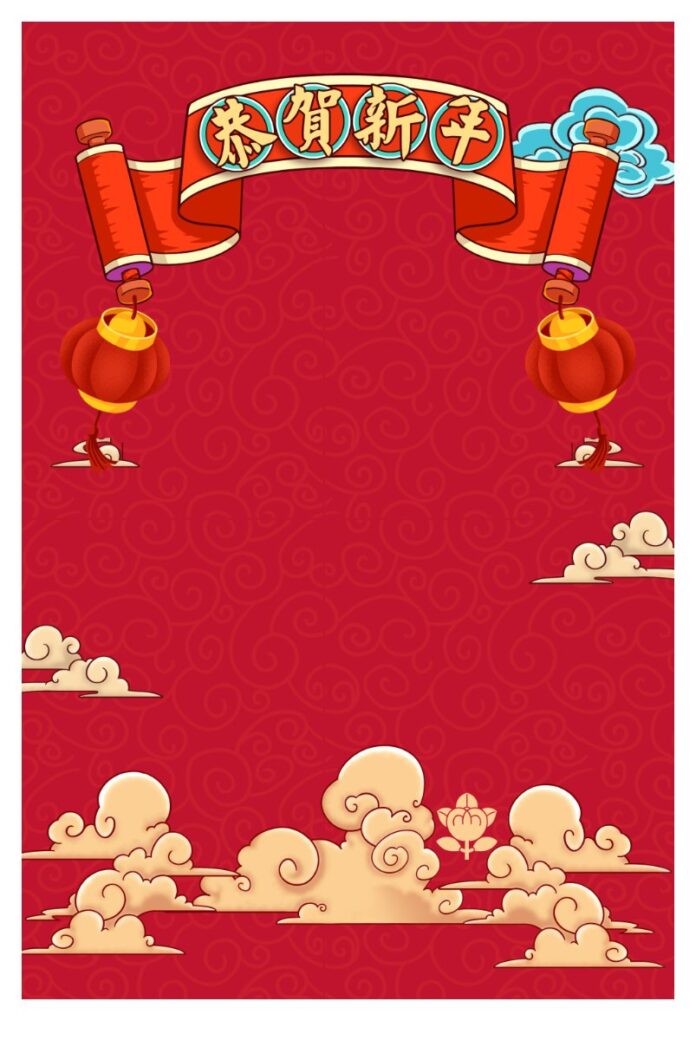 Backdrop Tết Đỏ May Mắn