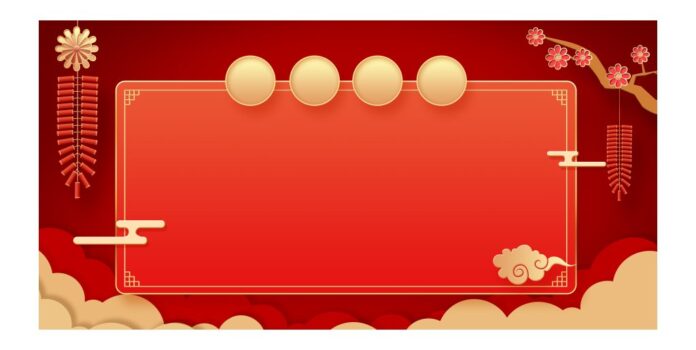 Backdrop Tết Đỏ May Mắn Vector