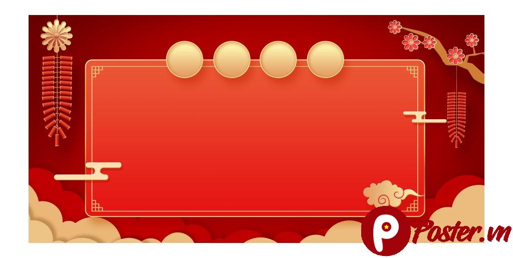 Backdrop Tết Đỏ May Mắn Vector