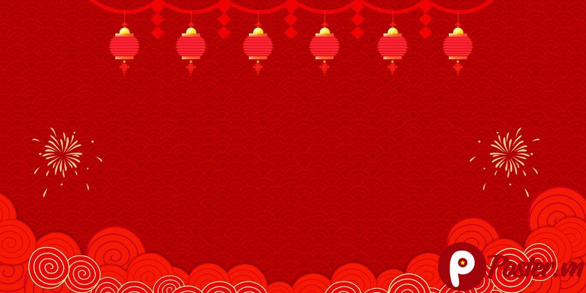 Backdrop Tết đỏ pháo hoa