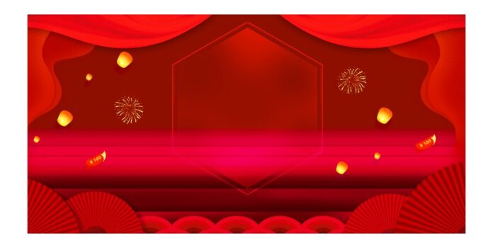 Backdrop Tết đỏ rực rỡ