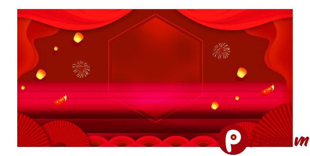 Backdrop Tết đỏ rực rỡ