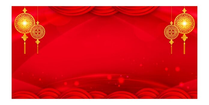 Backdrop Tết Đỏ Rực Rỡ