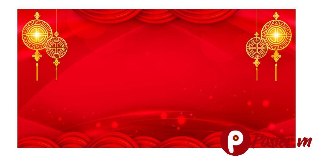 Backdrop Tết Đỏ Rực Rỡ