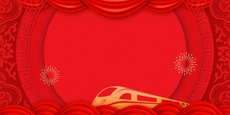 Backdrop Tết Đỏ Tàu Hỏa